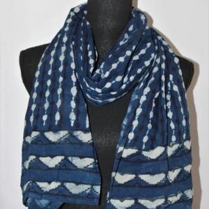 Versatile Indigo Cotton Hand-Block Print 22 X 67 Inch